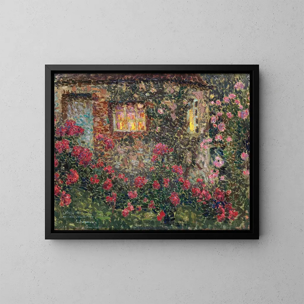 Maison de campagne parmi les roses - Henri Le Sidaner — quadro incorniciato alla parete