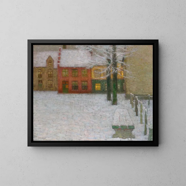 La neve a Chartres - Henri Le Sidaner — quadro incorniciato alla parete