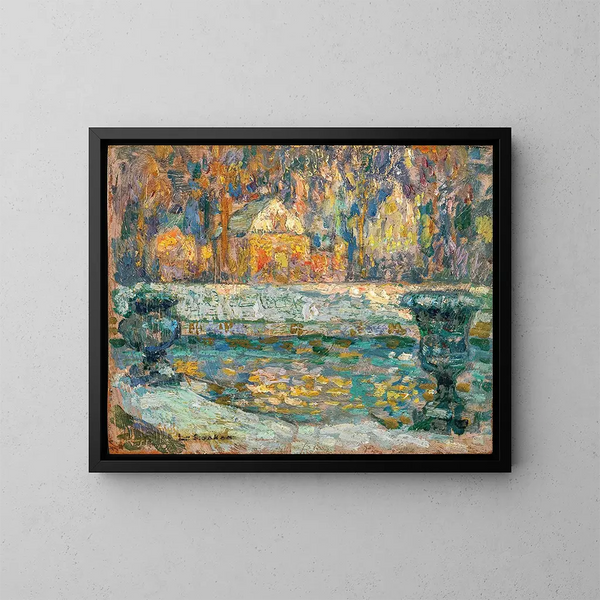 Il bacino di Nettuno a Versailles - Henri Le Sidaner — quadro incorniciato alla parete