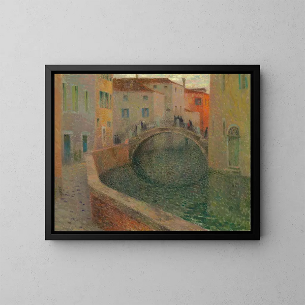 Der kleine Kanal, grauer Abend, Venedig - Henri Le Sidaner — gerahmtes Bild an der Wand