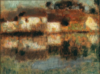 Henri Le Sidaner - Les Maisons sur leau Berneval ou le Canal  clair de lune.webp