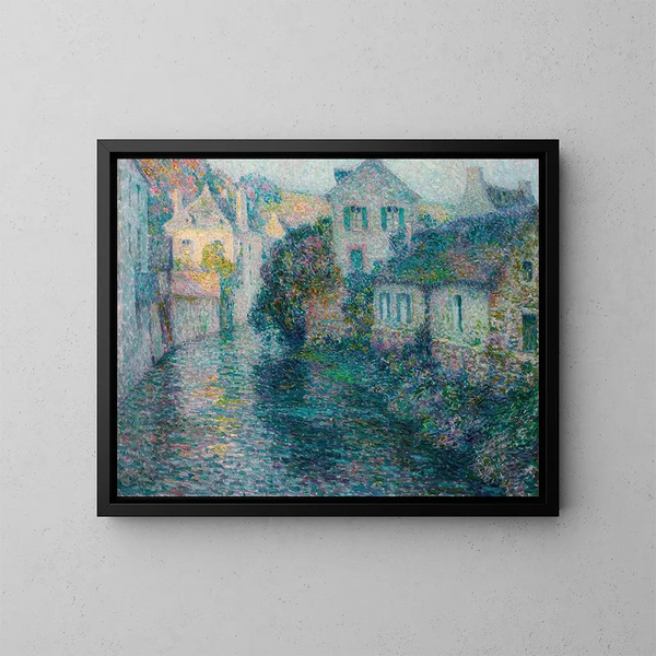 Die alten Häuser von Quimper - Henri Le Sidaner — gerahmtes Bild an der Wand