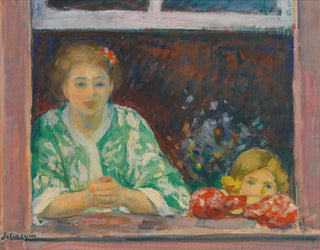 Henri Lebasque - Femme Et Fillette  La Fentre.webp