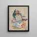 Frau im Garten - Henri Lebasque — gerahmtes Bild an der Wand