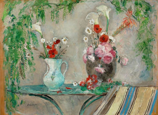 Henri Lebasque - Fleurs sur une table sur une terrasse.webp
