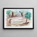 Akt liegend in einer Landschaft, Saint-Tropez - Henri Lebasque — gerahmtes Bild an der Wand