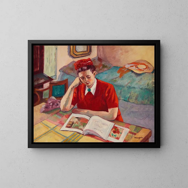 Odette im roten Turban - Henri Manguin — gerahmtes Bild an der Wand