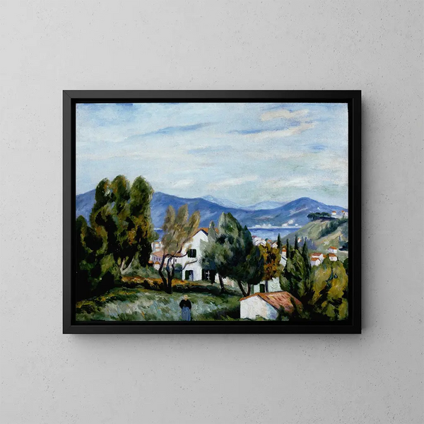 Saint-Tropez Blick von der Vildrac-Haus - Henri Manguin — gerahmtes Bild an der Wand