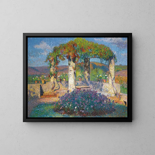 Die Laube in der Nordwest-Ecke des Marquayrol-Parks - Henri Martin — gerahmtes Bild an der Wand