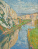Das Los an den Füßen der Klippen von Saint-Cirq-Lapopie - Henri Martin — Ansicht des Kunstwerks