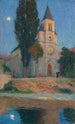 Lever de lune derrière l'église de La Bastide-du-Vert - Henri Martin — vista dell’opera