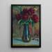 Rote Pfingstrosen in einer Vase Dalpayrat - Henri Martin — gerahmtes Bild an der Wand
