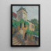 Ansicht eines Bauernhofs mit Taubenschlag - Henri Martin — gerahmtes Bild an der Wand