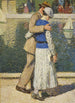 Ein Paar, das entlang des Luxembourg-Beckens spaziert - Henri Martin — Ansicht des Kunstwerks