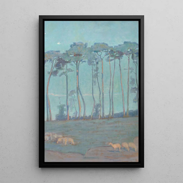 Henri Rivire - Paysage bleu aux moutons.webp