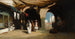 Ansicht eines nordafrikanischen Hofes mit Markt im Hintergrund - Henri van Wyk — Ansicht des Kunstwerks