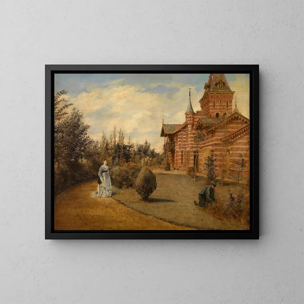 La maison de campagne de Gustave Coteaux - Henri de Braekeleer — gerahmtes Bild an der Wand