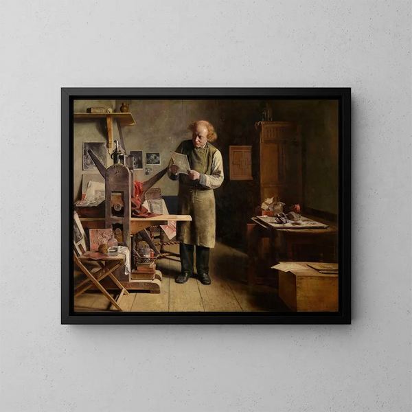 L Druckplattendrucker - Henri de Braekeleer — gerahmtes Bild an der Wand