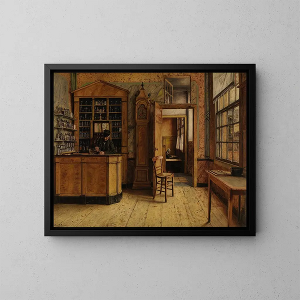 L'ancienne auberge Het Loodshuis à Anvers - Henri de Braekeleer — gerahmtes Bild an der Wand