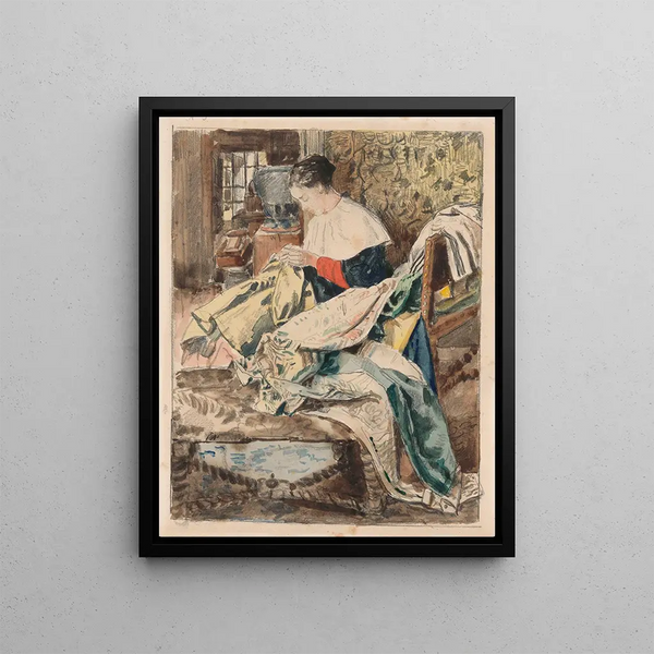 Henri de Braekeleer - Woman Sewing.webp