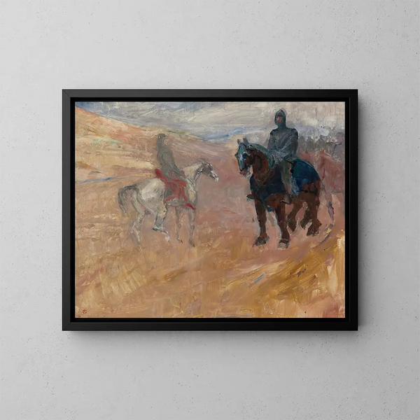 Zwei Ritter in Rüstung - Henri de Toulouse-Lautrec — gerahmtes Bild an der Wand