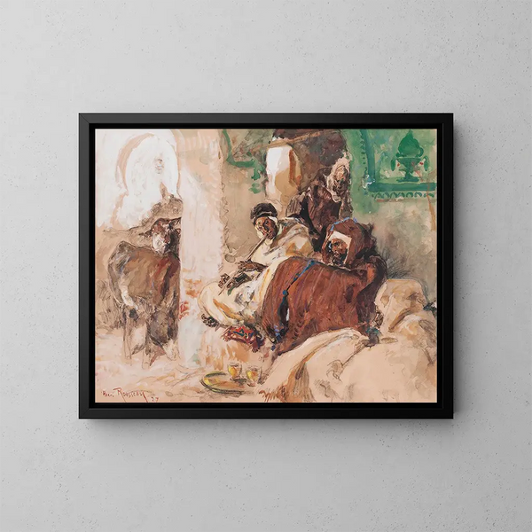 Rauchende in Ruhe - Henri Émilien Rousseau — gerahmtes Bild an der Wand