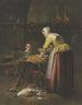 Frau und Kind in der Küche mit Karotten und Geflügel - Henricus Franciscus Wiertz — Ansicht des Kunstwerks