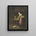 Frau und Kind in der Küche mit Karotten und Geflügel - Henricus Franciscus Wiertz — gerahmtes Bild an der Wand