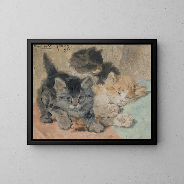 Tre gattini - Henriette Ronner-Knip — quadro incorniciato alla parete