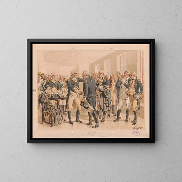 L'adieu de Washington aux officiers - Henry Alexander Ogden — gerahmtes Bild an der Wand