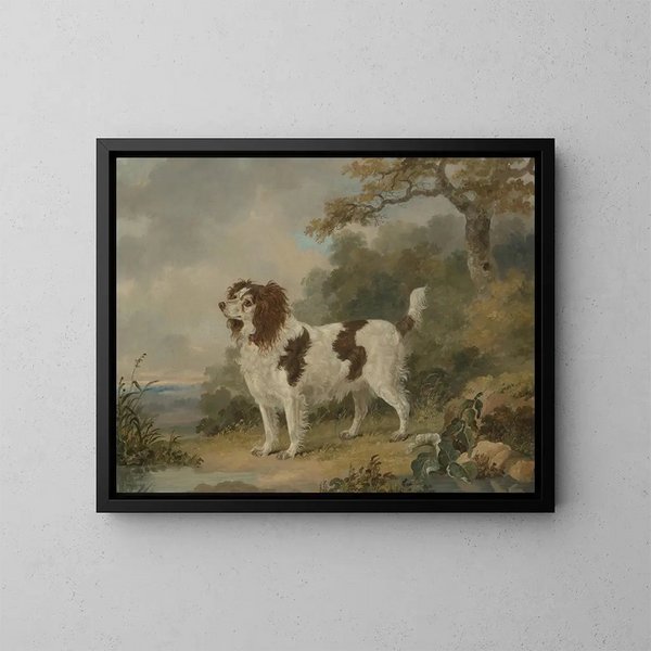 Ein englischer Setter in einer Landschaft - Henry Bernard Chalon — gerahmtes Bild an der Wand