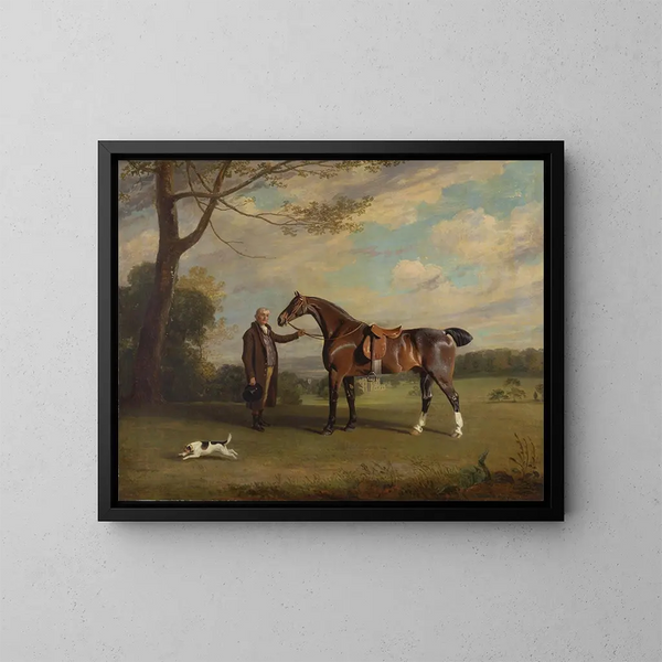 Der Kutscher des Grafen von Shrewsbury, der ein Jagdpony hält - Henry Bernard Chalon — gerahmtes Bild an der Wand