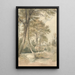 Stream with trees and livestock near Bromley Hill, Kent - Henry Edridge — framed artwork on a wall