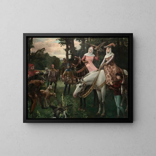 Der jagende Reiher - Henri Gnois — gerahmtes Bild an der Wand