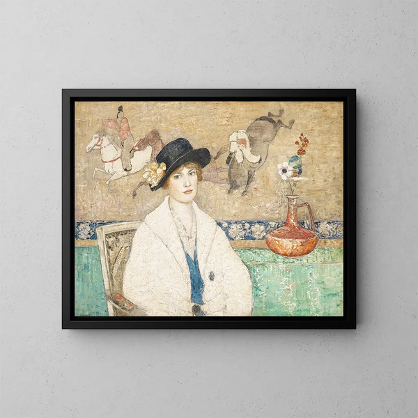 Der schwarze Hut von Mademoiselle Dorothy Hart - Henry Golden Dearth — gerahmtes Bild an der Wand