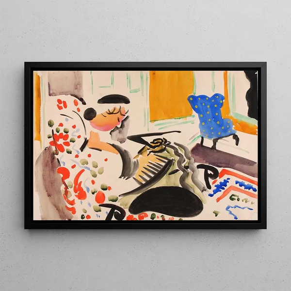 Innenraum-Kalligraphie - Henry Lyman Saen — gerahmtes Bild an der Wand