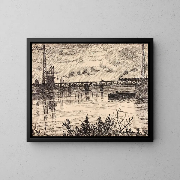 Schuylkill n° 3 - Henry Lyman Saen — gerahmtes Bild an der Wand
