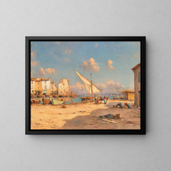 Eine Aussicht auf Martigues - Henry Malfroy — gerahmtes Bild an der Wand