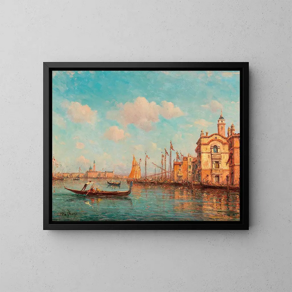 Venedig, Blick auf San Giorgio Maggiore - Henry Malfroy — gerahmtes Bild an der Wand