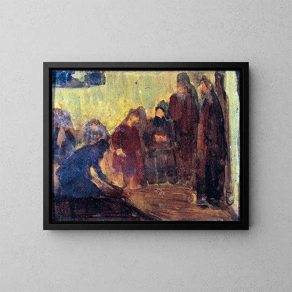 Studio del Cristo che lava i piedi agli apostoli - Henry Ossawa Tanner — quadro incorniciato alla parete