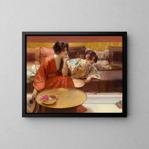 Heures oisives - Henry Siddons Mowbray — gerahmtes Bild an der Wand