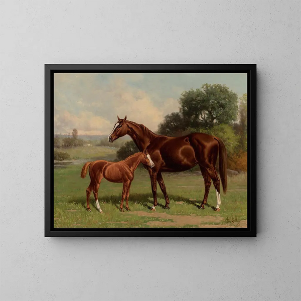 Castalie et le poulain - Henry Stull — gerahmtes Bild an der Wand