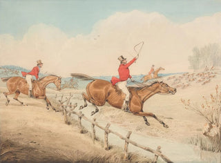 Henry Thomas Alken - Jumping a Low Rail and a Brook.webp