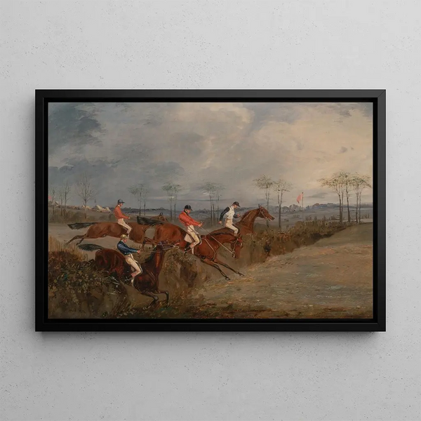Scène di una corsa ad ostacoli, un altro ostacolo - Henry Thomas Alken — quadro incorniciato alla parete