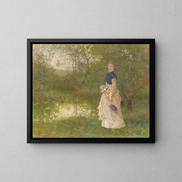 Accanto alla vasca di ninfee - Henry Towneley Green — quadro incorniciato alla parete