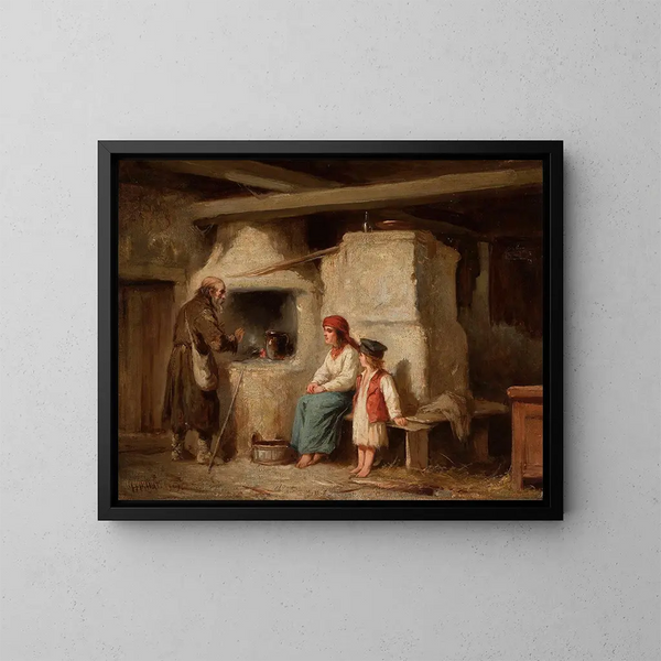 in einer Bauernhütte - Henryk Pillati — gerahmtes Bild an der Wand