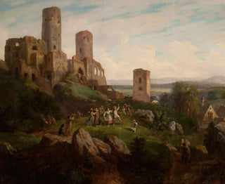 Henryk Pillati - Ruins of the castle  merrymaking in Tenczynek.webp