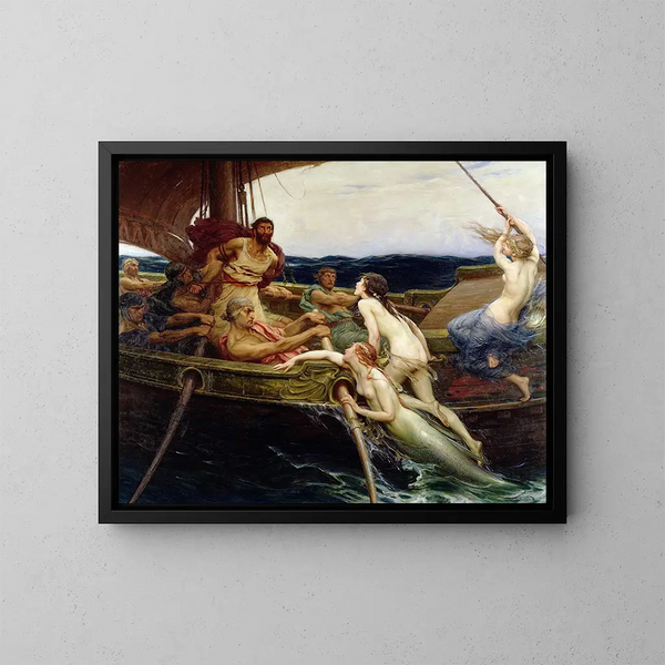 Ulysse et les Sirènes - Herbert James Draper — gerahmtes Bild an der Wand