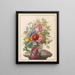 Flowers in a vase with Red Admiral - Herman Henstenburgh — framed artwork on a wall