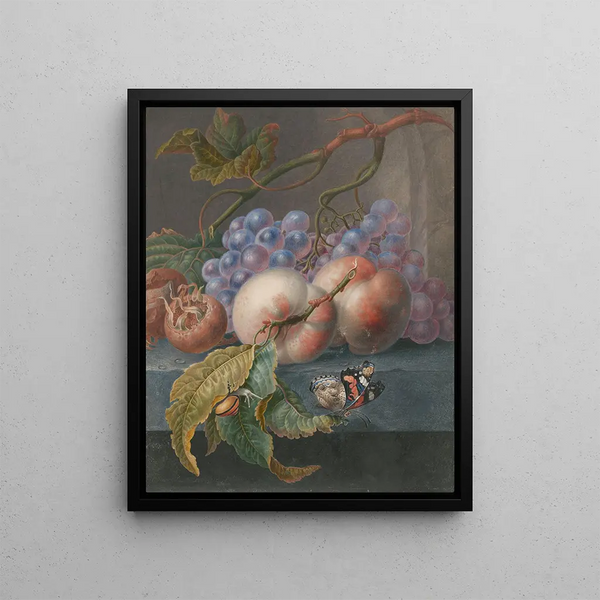 Herman Henstenburgh - Fruits With A Butterfly And A Snail.webp